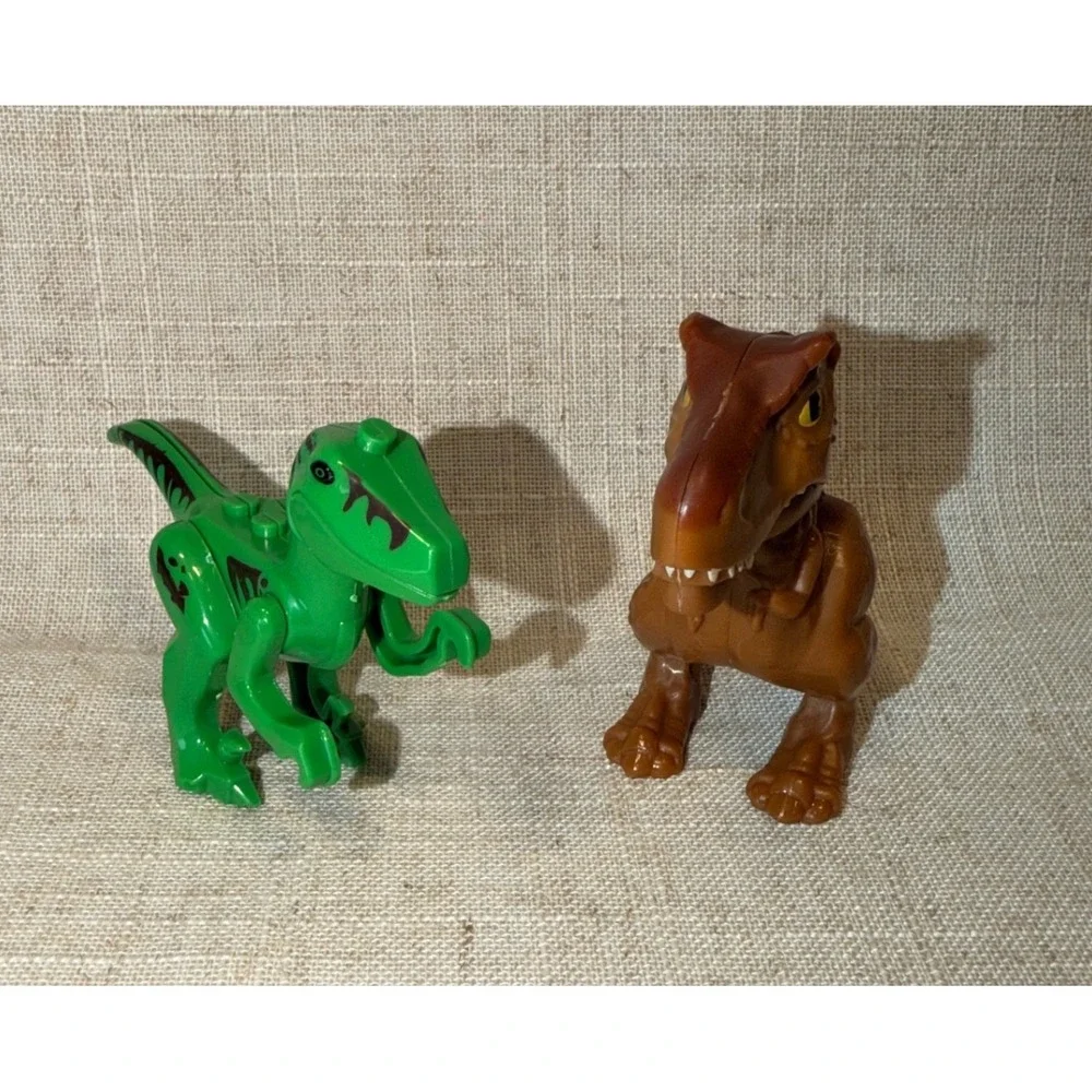 LEGO Mixed Duplo Jurassic World Dinosaur Green VelociRaptor Brown T-Rex toy